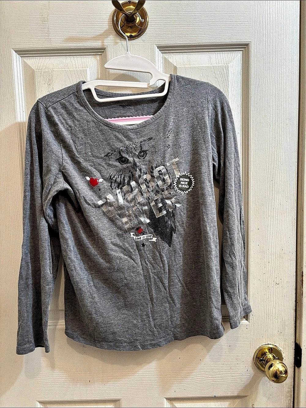 Gray Long Sleeve Graphic Tee